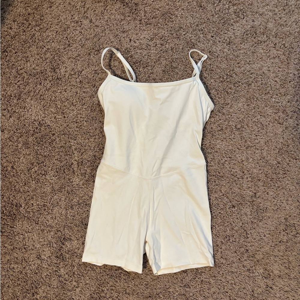 Cream Romper with Spaghetti Straps